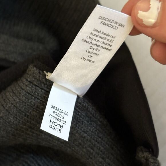 Athleta Mesa Hybrid Sweater Dress Merino Wool Turtle Neck Charcoal Gray Size XS - Picture 15 of 15